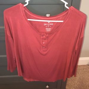 3/4 Soft button up T-shirt